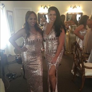 Rose Gold sequined dress